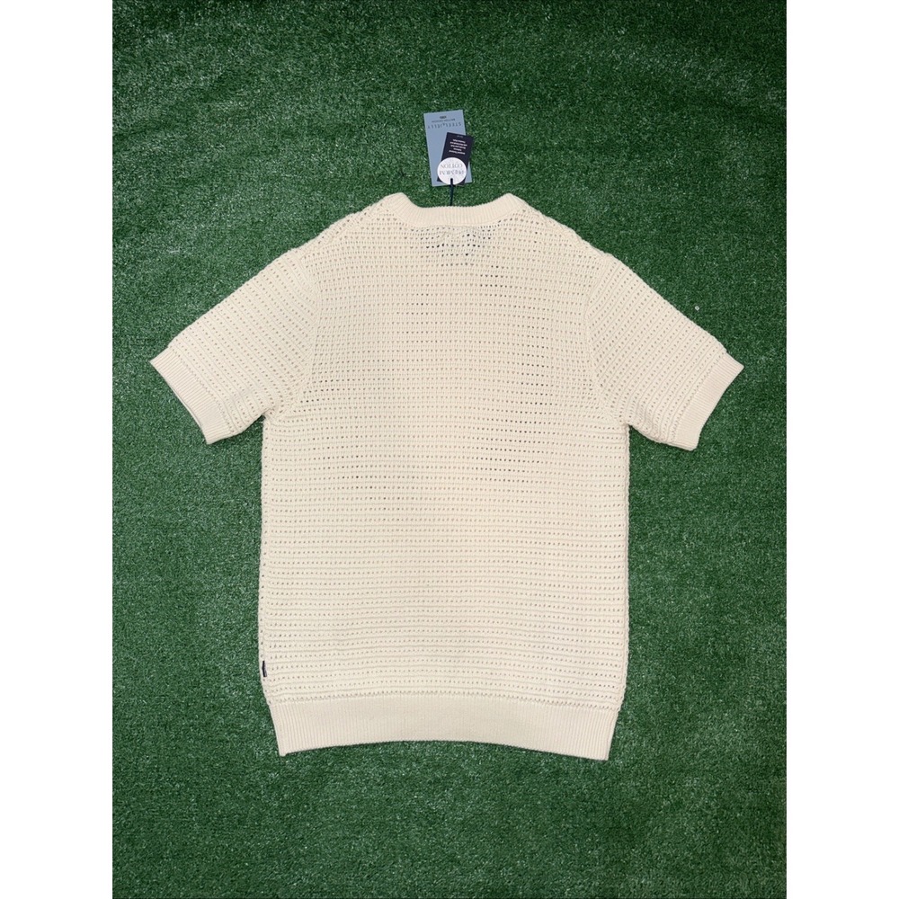 Steel & Jelly Cream Short Sleeve Sweater Mens Casual Knit Top - Picture 7 of 7